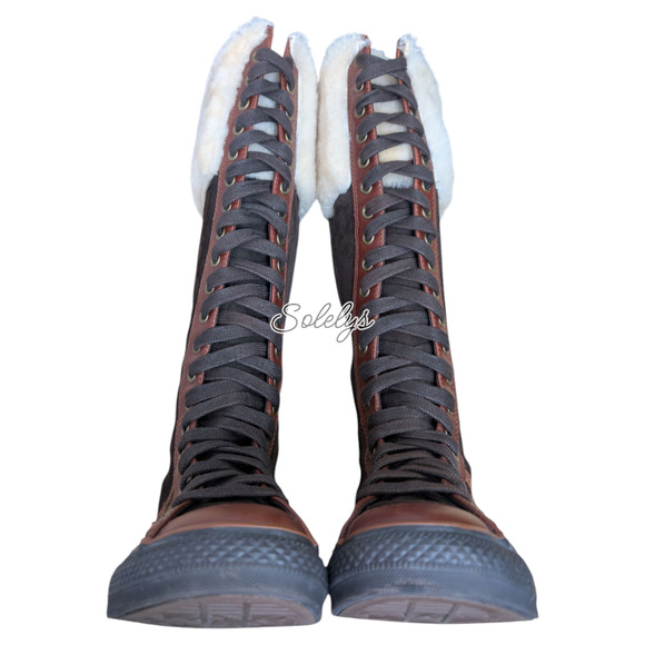 Converse 2006 Star 70 XXHI Brown Suede Leather Knee High Sneaker Boot Womens 9.5 - Picture 11 of 12